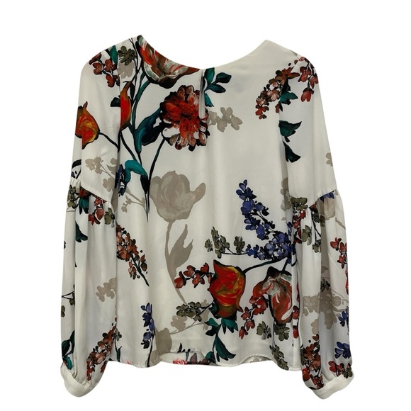 Express Multicolor Floral Blouse - Long Bell Sleeve Women’s Top XS - Picture 2 of 11